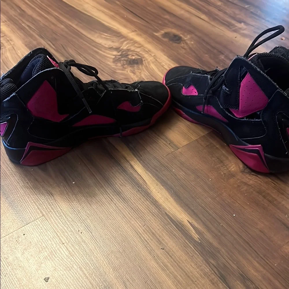 Nike  Air Jordan True Flight Black and Fushia High-Top Sneakers - Picture 5 of 6